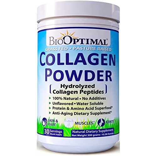 BioOptimal Collagen Powder, Collagen Peptides Grass Fed, Non-GMO P...