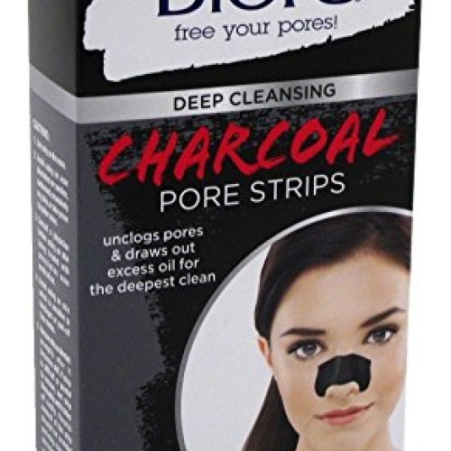 Biore Deep Cleansing Charcoal Pore Strips for Nose, 6 Count
