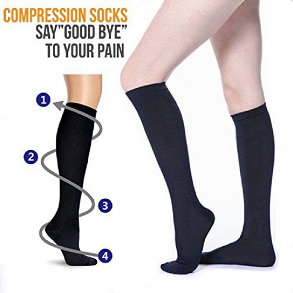 7 Pairs Compression Socks For Women and Men -- Best Athletic, Edem...