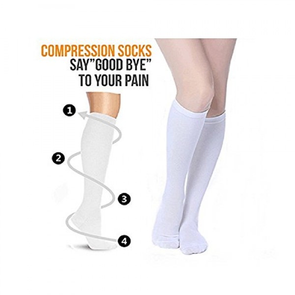 7 Pairs Compression Socks For Women and Men -- Best Athletic, Edem...