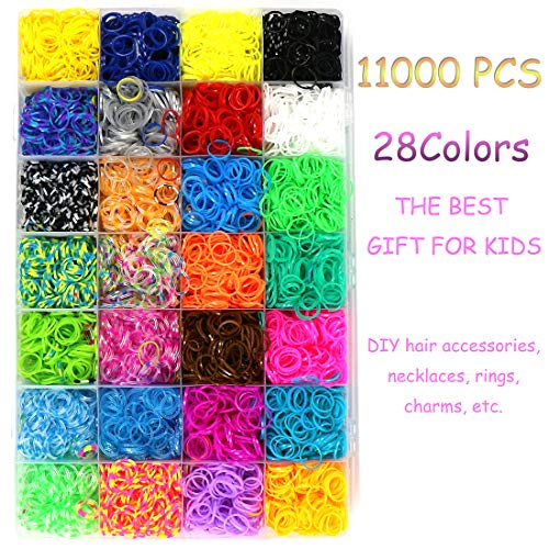 12000+ Rainbow Rubber Bands Refill Kit for Birthday Gift 28 Assort...