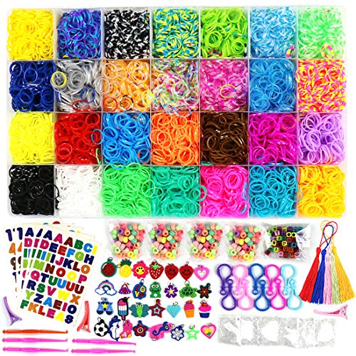 12000+ Rainbow Rubber Bands Refill Kit for Birthday Gift 28 Assort...