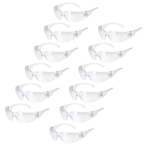 BISON LIFE Safety Glasses, One Size, Clear Protective Polycarbonat...