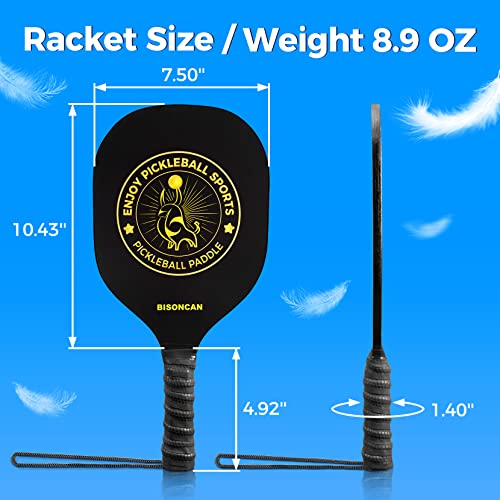 BISONCAN Pickleball Paddles - Pickleball Balls Set, Pickleball Rac...