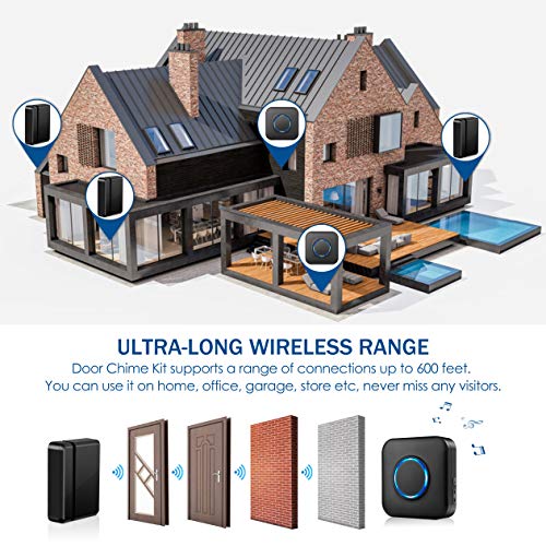 Door Chime Wireless Door Sensor - BISTEE Alarm Contact Door Open C...