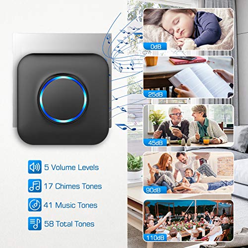 Door Chime Wireless Door Sensor - BISTEE Alarm Contact Door Open C...