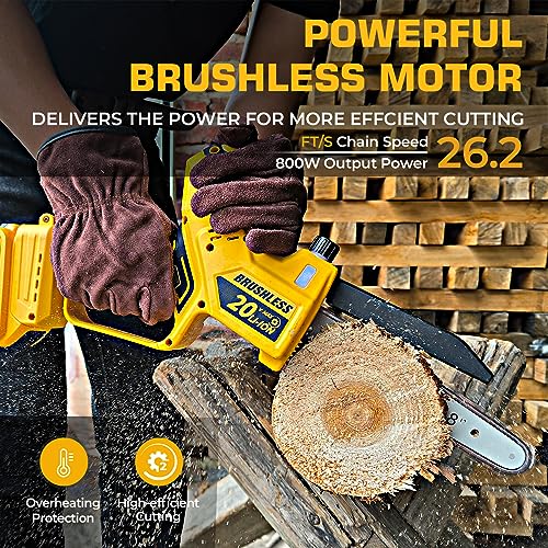Mini Chainsaw for Dewalt Battery 20V MAX, Auto-Oiler, 8-Inch and 6...