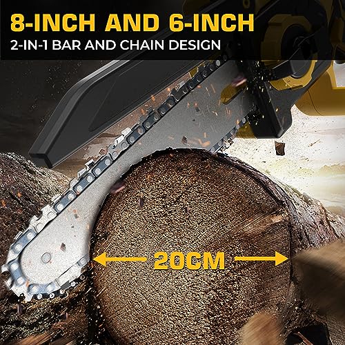 Mini Chainsaw for Dewalt Battery 20V MAX, Auto-Oiler, 8-Inch and 6...
