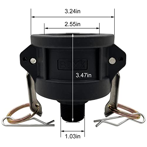 BITOTU 2pcs Fittings Adapter for IBC Tote Tank 275 330 Gallon Gard...