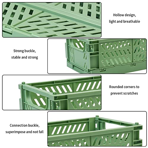 3 Pcs Pastel Crates for Storage, Plastic Baskets for Organizing, S...