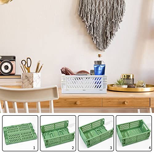 3 Pcs Pastel Crates for Storage, Plastic Baskets for Organizing, S...
