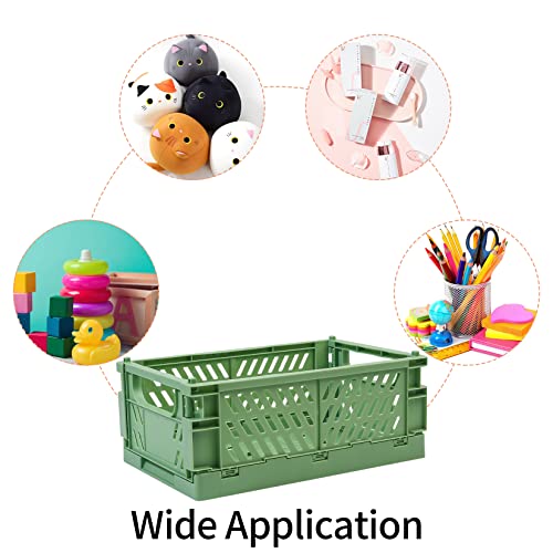 3 Pcs Pastel Crates for Storage, Plastic Baskets for Organizing, S...