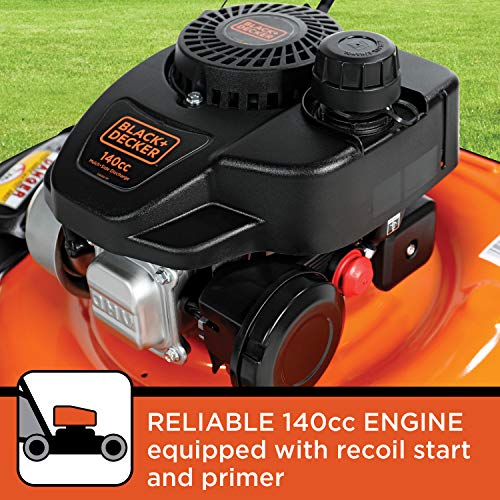 BLACK+DECKER 140cc OHV 21-Inch 2-in-1 Walk-Behind Push Gas Powered...