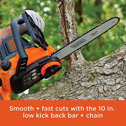 BLACK+DECKER 20V MAX Cordless Chainsaw, 10-Inch LCS1020