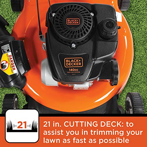 BLACK+DECKER 21 Inch 140cc 3-in-1 Gas Powered Front Wheel Drive Wa...