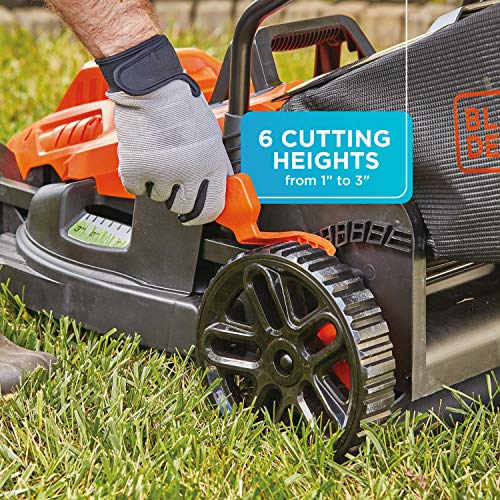 BLACK+DECKER Electric Lawn Mower, 12-Amp, 17-Inch BEMW482BH