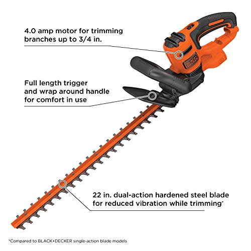BLACK+DECKER Hedge Trimmer, 22-Inch BEHT350FF