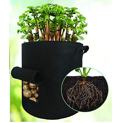 Potato Grow Bags 3 Pack 7 Gallon,Fabric Planting Pots Heavy Duty T...