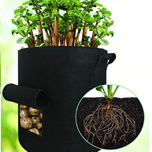 Potato Grow Bags 3 Pack 7 Gallon,Fabric Planting Pots Heavy Duty T...