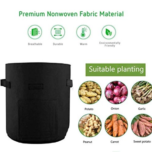 Potato Grow Bags 3 Pack 7 Gallon,Fabric Planting Pots Heavy Duty T...