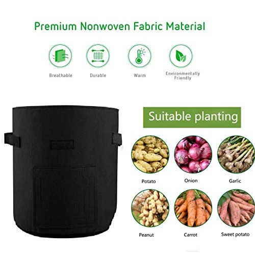Potato Grow Bags 3 Pack 7 Gallon,Fabric Planting Pots Heavy Duty T...