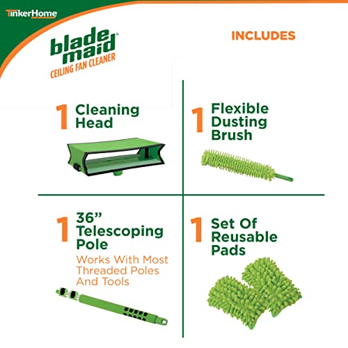 Blade Maid Ceiling Fan Cleaner- Cleaning Tool with 3 Foot Extendab...