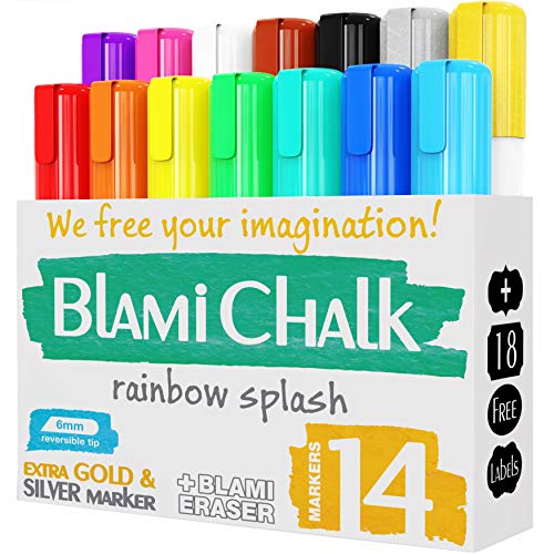 Blami Arts Chalk Markers and Chalkboard Labels Pack -14 Erasable L...