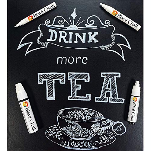 Blami Arts White Chalk Markers 4 Pack - Reversible Fine and Jumbo ...