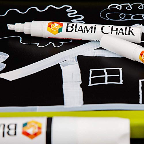 Blami Arts White Chalk Markers 4 Pack - Reversible Fine and Jumbo ...