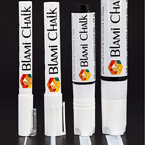 Blami Arts White Chalk Markers 4 Pack - Reversible Fine and Jumbo ...