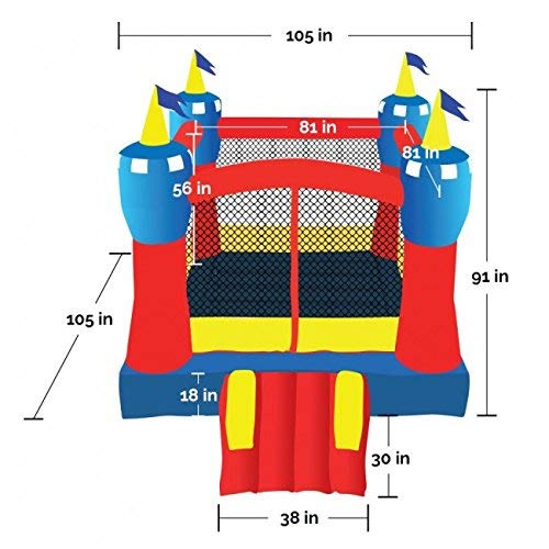 Blast Zone Magic Castle - Inflatable Bounce House with Blower - Pr...