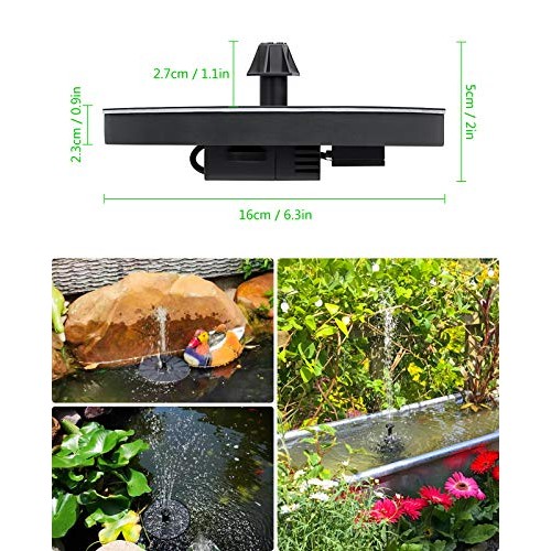 Upgraded 3W Solar Fountain Pump for Bird Bath, Bligli Solar Powere...