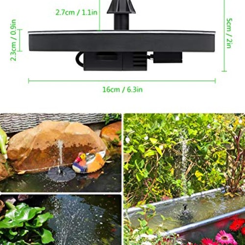 Upgraded 3W Solar Fountain Pump for Bird Bath, Bligli Solar Powere...
