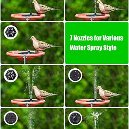 Upgraded 3W Solar Fountain Pump for Bird Bath, Bligli Solar Powere...