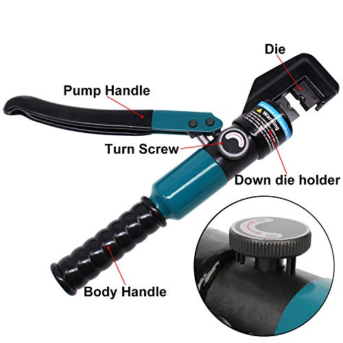 BLIKA 10 Ton Hydraulic Wire Battery Cable Lug Terminal Crimper Cri...