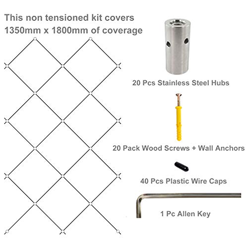 BLIKA 20 Pcs Green Wall Stainless Steel Hubs, Wire Trellis Kits fo...