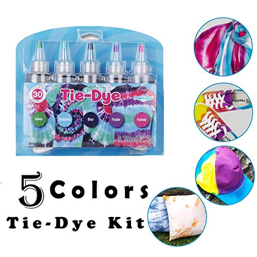 5 Bottles One-Step Tie-Dye Kit,Fabric Textile Paints Colorful Tie ...