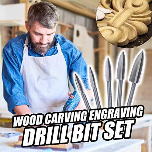 5PCS/Set Wood Carving And Engraving Drill Bit Milling Cutter Root ...