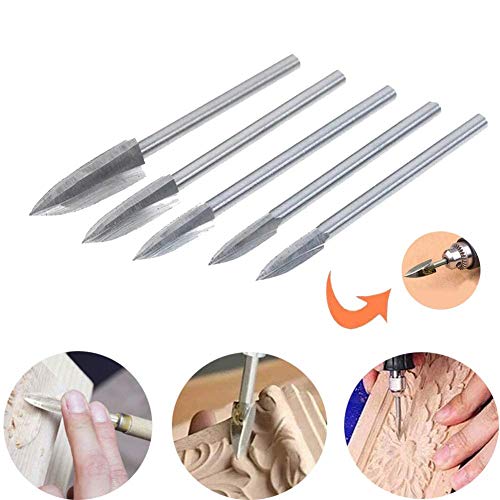 5PCS/Set Wood Carving And Engraving Drill Bit Milling Cutter Root ...