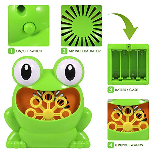 Bubble Machine, 2021 Updated Automatic Bubble Blower for 2-17 Year...