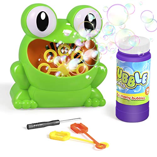 Bubble Machine, 2021 Updated Automatic Bubble Blower for 2-17 Year...