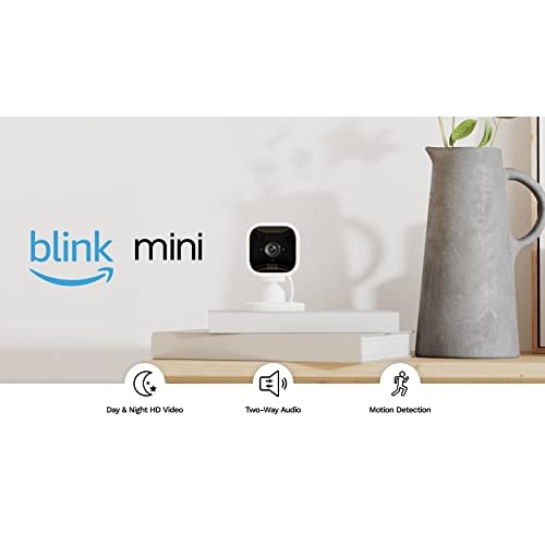 Blink Mini – Compact indoor plug-in smart security camera, 1080p H...