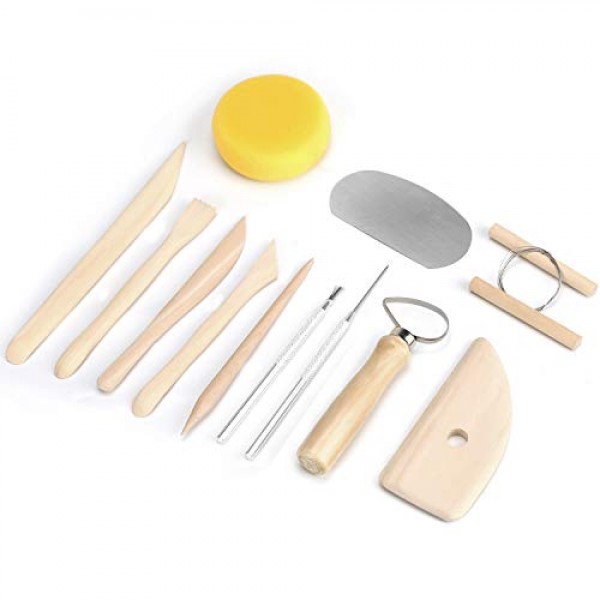 Blisstime 34PCS Clay Tools,Pottery Sculpting Tool and Supplies,Woo...