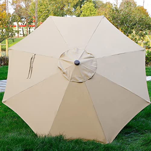 Blissun 9 Outdoor Market Patio Umbrella with Push Button Tilt and...