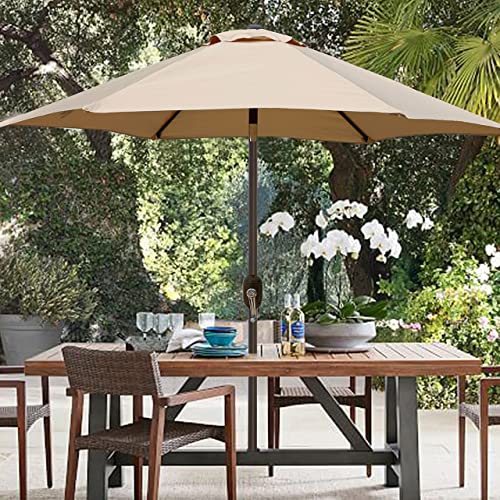 Blissun 9 Outdoor Market Patio Umbrella with Push Button Tilt and...