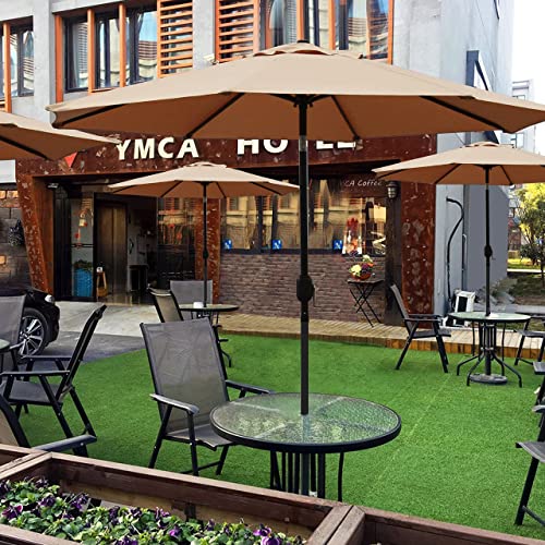 Blissun 9 Outdoor Market Patio Umbrella with Push Button Tilt and...