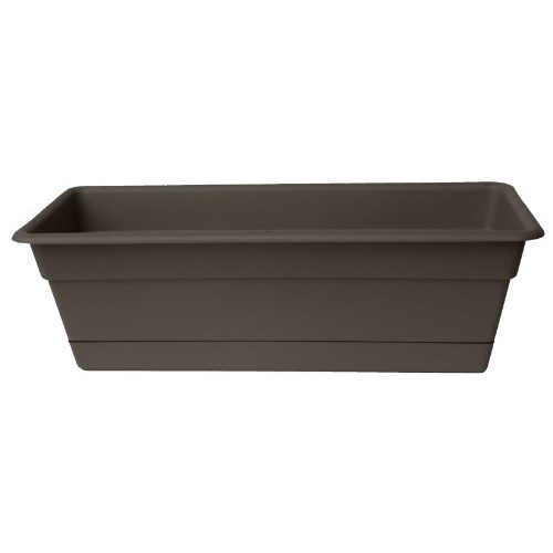 Bloem DCBT24-60 Dura Cotta Plant Window Box, 24-Inch, Peppercorn