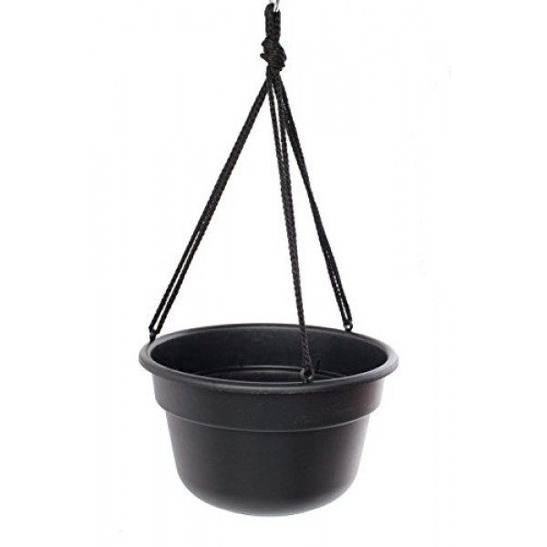 Bloem DCHB12-00 Dura Cotta Hanging Basket/Planter, 12-Inch, Black