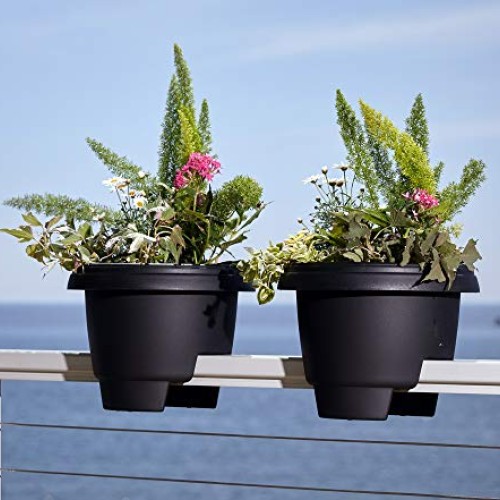 Bloem Deck Balcony Rail Planter 477121-1001, Terra Cotta, 12