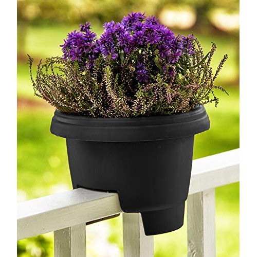 Bloem Deck Balcony Rail Planter DR1200, Black, 12